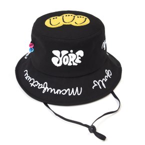 트윌버킷 트리플스마일 블랙 YORF TWILL BUCKET HAT TRIPLE SMILE BLACK