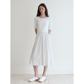 Round Long Dress-white