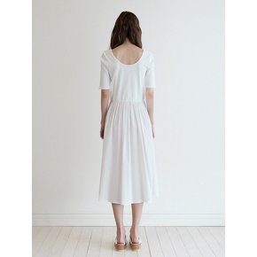 Round Long Dress-white