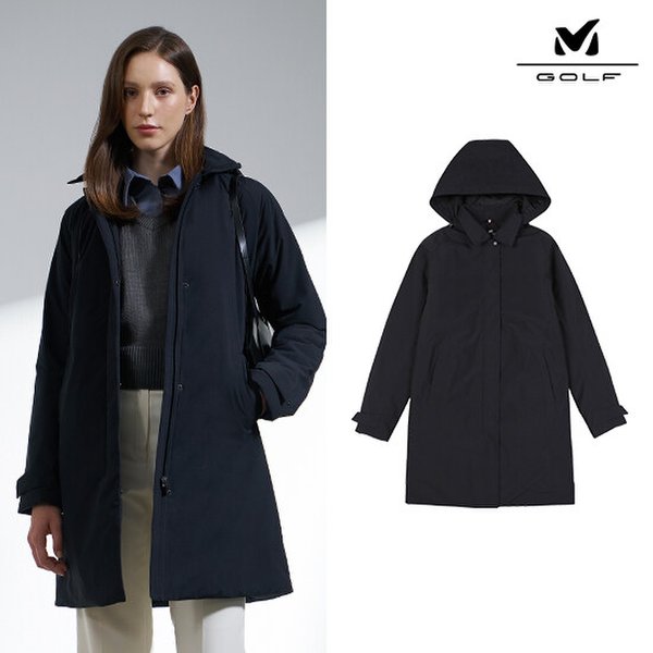 (최종가격) 23FW 밀레골프 여성 울 블랜디드 패딩 맥코트