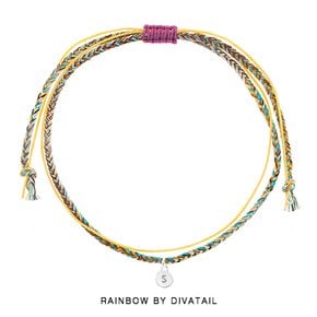 [Rainbow 발찌] 92.5 Silver Initial Mustard Variation Anklet