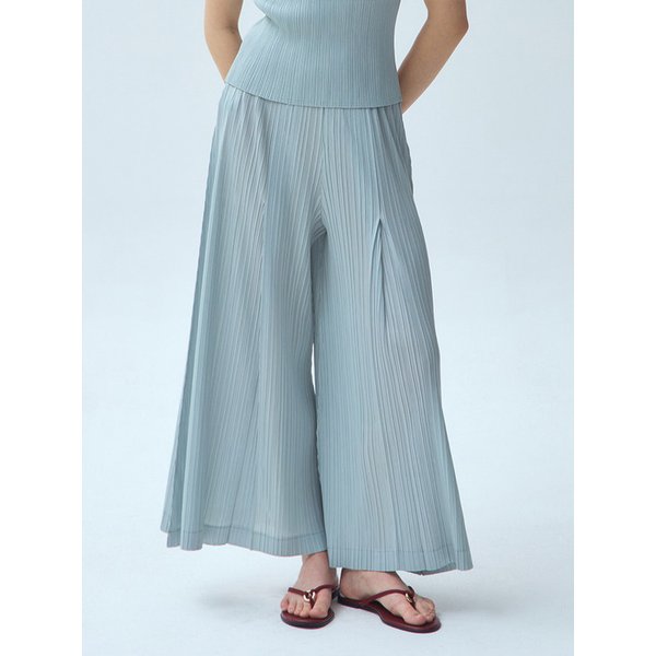 새틴 앞 핀턱 플리츠 와이드 팬츠_2colors