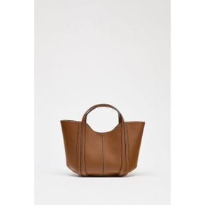 ZARA 자라 우먼 미니 시티 백 탑스티칭 - 다크 탄 6332/510/709 341634