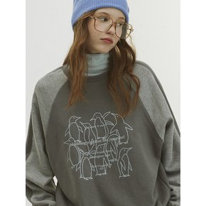 Huddling Penguin Raglan Sweatshirt_Grey