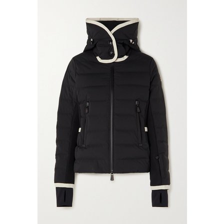 몽클레르 Lamoura Hooded Grosgrain-trimmed Quilted Down Ski Jacket 블랙