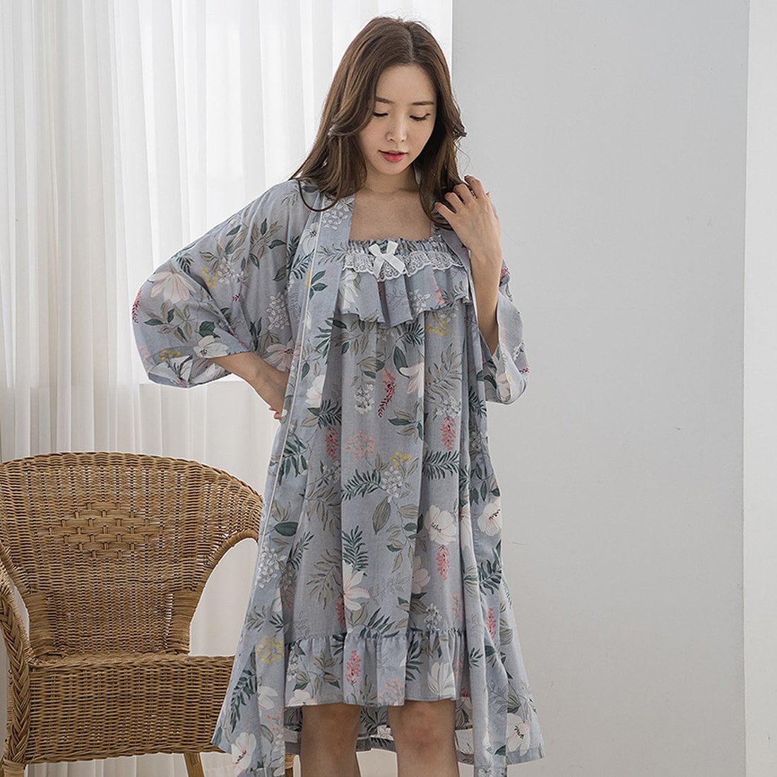 CA3W1626-1 여성잠옷 텐셀 슬립 가운 앙상블 잠옷 세트, 믿고 사는 즐거움 SSG.COM