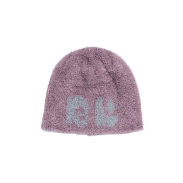 NK LOGO JACQUARD FUR BEANIE (PURPIE)