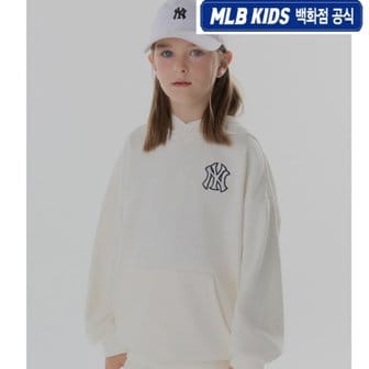 MLB키즈 24FW [KIDS]베이직 스몰 로고 후드  7AHDB0144-50CRS(아이보리)