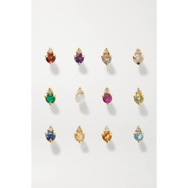 스톤 앤 스트랜드 벌스 스톤 골드 멀티 스톤 싱글 이어링 2204324140004997