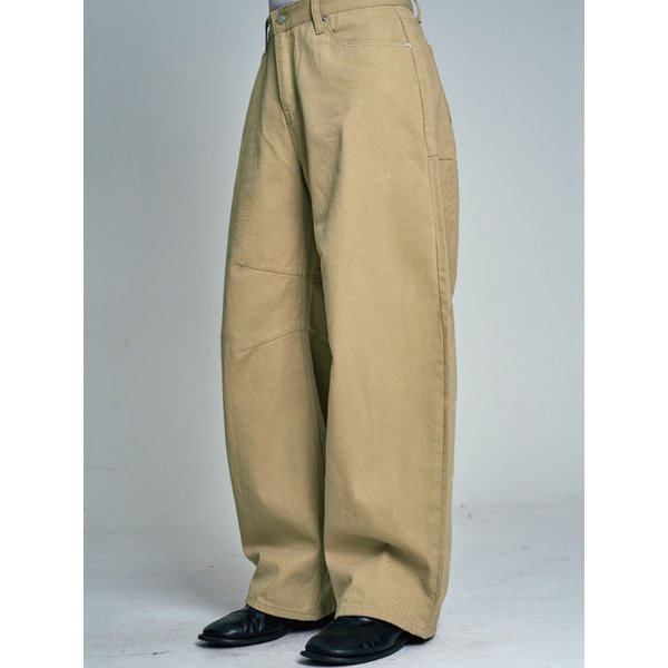 Curved Barrel Pants_Beige