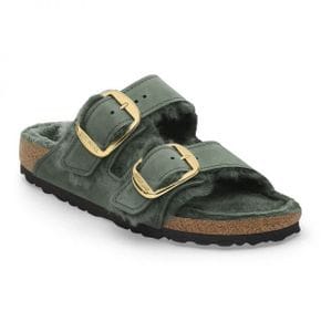 우먼 Birkenstock 아리조나 빅 버클 시어링 기모 양털 천연가죽 오일드 - Thyme 102800