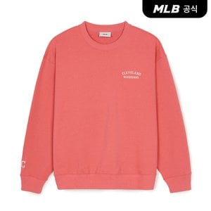 MLB [코리아공식] 베이직 스몰 레터링 오버핏 맨투맨 CLE (Pink)