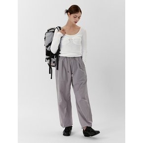 UNISEX 와이드 스트링 팬츠_LIGHT GRAY
