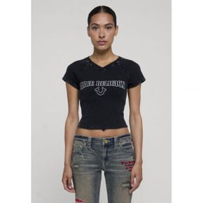 True Religion 트루 종교 프린트 티셔츠 - 제트 블랙 8068059