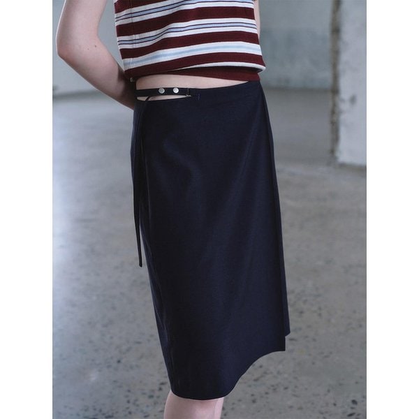 Summer Pleats Skirt  Navy (KE6327M02R)