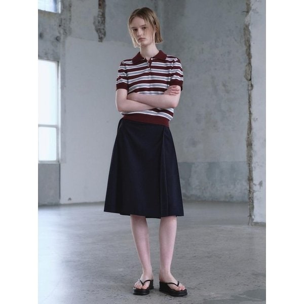 Summer Pleats Skirt  Navy (KE6327M02R)