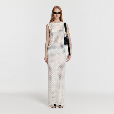 EENK YIONY Maxi Cable Knit Dress - Ivory