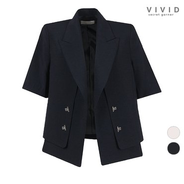 비비드시크릿가너 VIVID 여성 모던 포인트장식 여름 반팔 자켓