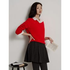 [Essential] 캐시미어 브이넥 풀오버  레드 BF6X51E076