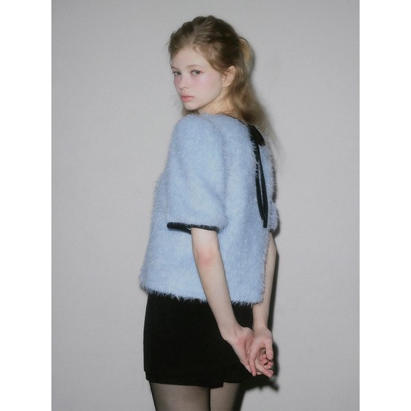 모코 부클 퍼프 반팔 블라우스