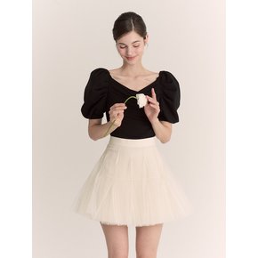 Etoile Banding Sha Mini Skirt (Cream Beige)