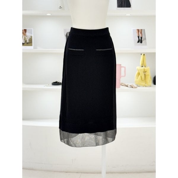 [여주점] 여성 시어 헴 멀티 골지 스커트 (D252KSD037)