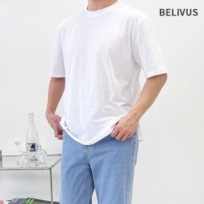 남성 무지 반팔 티셔츠 라운트 언발 반팔티 BDT364