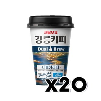  서울우유 강릉커피 더블샷라떼 컵커피 250ml x 20개