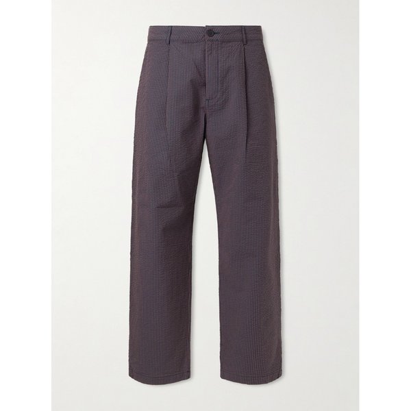 크롭 와이드 스트라이프 코튼 시어서커 팬츠 46376663162945667