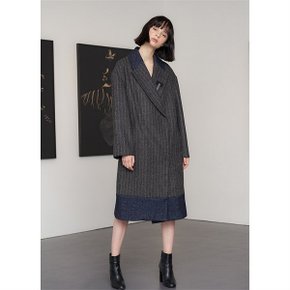 PRINTS ON COLLAR STRIPE COAT (1984686)