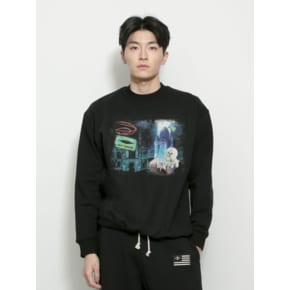 NAPC CITY PRINT SWEAT SHIRTS BLACK