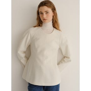 wool silhouette blouse (ivory)