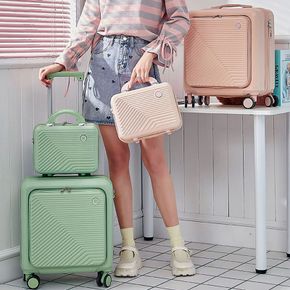 라라파스텔 캐리어 레디백 세트(18+14인치) 스트라이프 감성 디자인 기내용 여행용 가방 보..