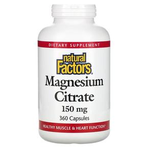 [해외직구] Natural Factors 네추럴팩터스 마그네슘 시트레이트 150mg 360캡슐