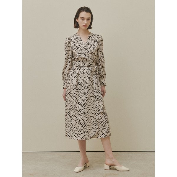 [리퍼브] PUFF SLEEVE WRAP DRESS [2COLORS]