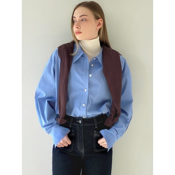 스티치 포켓 블라우스 VB5XBLM104Z