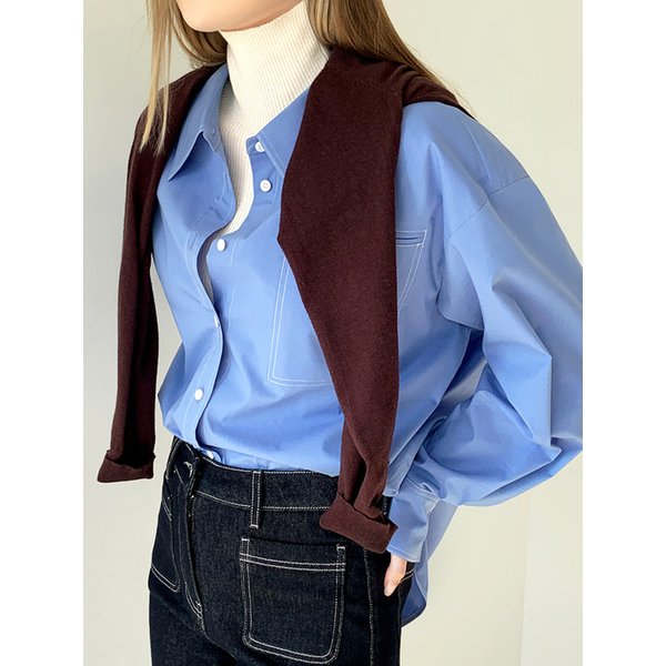 스티치 포켓 블라우스 VB5XBLM104Z