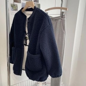 여자 박시핏 U넥 데일리 덤블 포근한 자켓