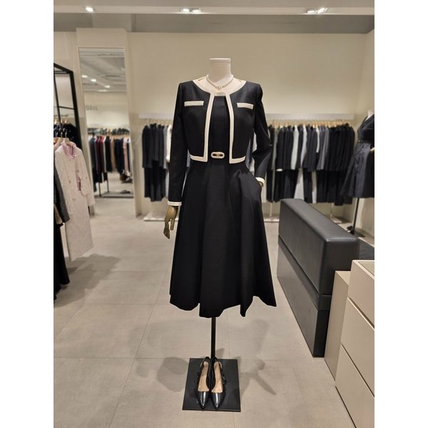 [파주점] 슬리브리스 배색 재킷 셋업 원피스 JPAA0OP139