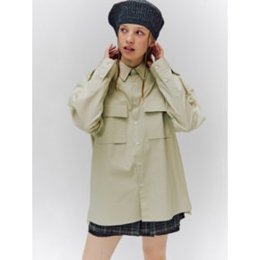 Double Out Pocket Shirt - Beige