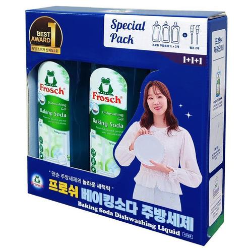 프로쉬 베이킹소다 주방 세제 스페셜팩 1L x 3개 + 펌프 2개(1)
