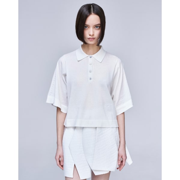 [파주점] [송지오우먼]송지오 오리엔탈 돌먼 카라 니트 아이보리 WH3KT310IV