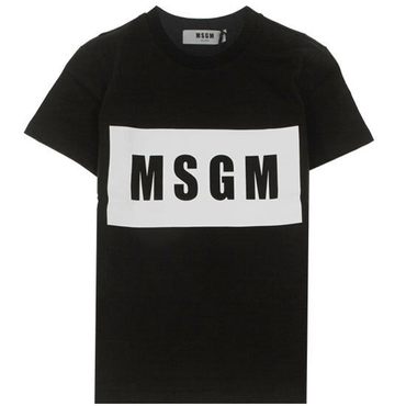 MSGM 19FW 2741MDM95 195797 99 박스로고 라운드 반팔티셔츠 블랙화이트