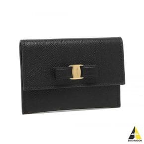 Ferragamo SALVATORE FERRAGAMO 페라가모 바라 보우 여성 카드지갑 22 D155 NERO 0683522