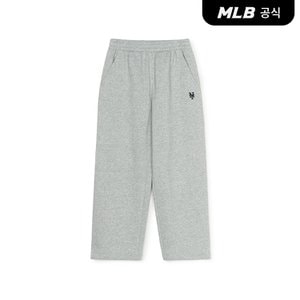 MLB [코리아공식] 베이직 스몰로고 기모 와이드팬츠 NYM (Melange Grey)