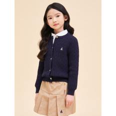 [BEANPOLE KIDS] [Essential] 여아 면 케이블 카디건  네이비 (BI475AGE1R)