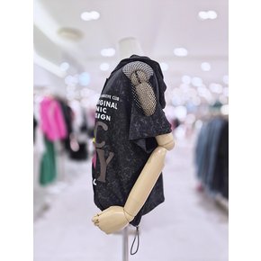 핫피스 메쉬 소매 후드 티셔츠 MN08TS008