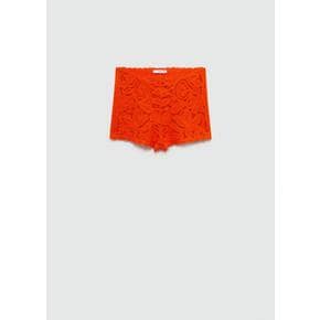 망고 크로셰 플라워 쇼츠 77090385 NARANJA