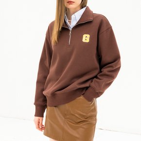 UNISEX  로고 하프 집업 기모 맨투맨 [BROWN] / SBC4U02014
