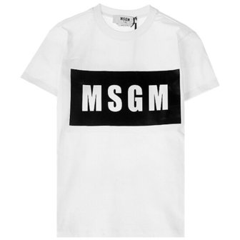 MSGM 20SS 2842MDM195 207498 01 로고프린팅 반팔 티셔츠 화이트 여성 티셔츠
